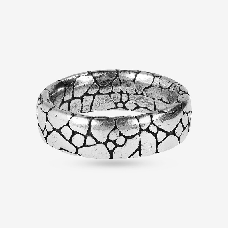 Anello Fedina Classico Texture Serpente in Argento 925