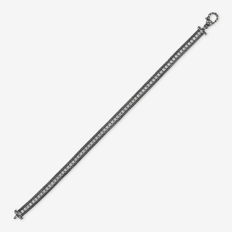 Bracciale con Catena Spiga e Pietra Naturale o Cubic Zirconia in Argento 925