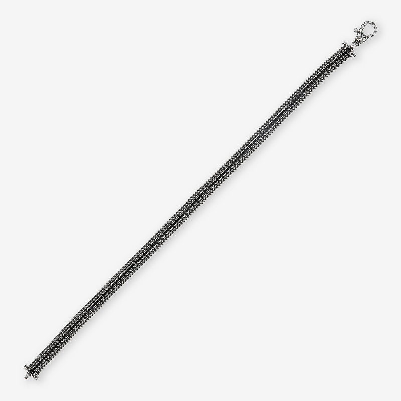 Bracciale con Catena Spiga e Pietra Naturale o Cubic Zirconia in Argento 925