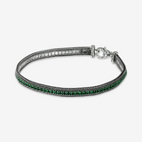 Bracciale con Catena Spiga e Pietra Naturale o Cubic Zirconia in Argento 925
