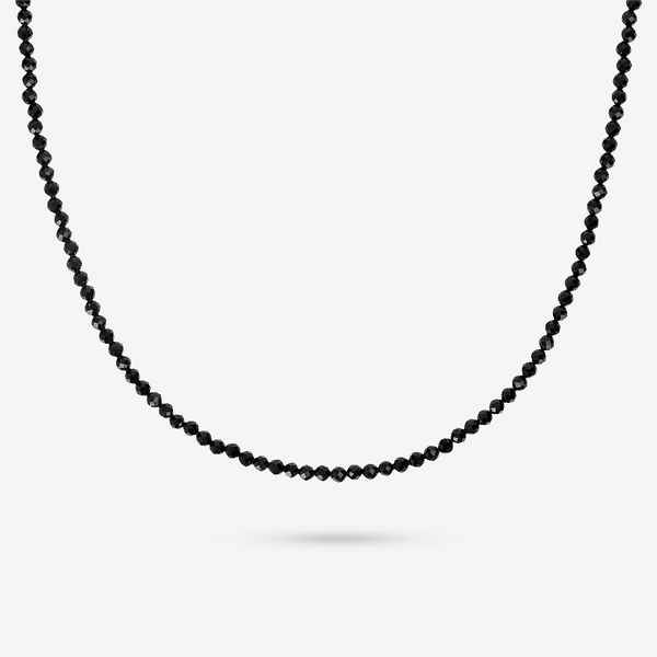 Collana in Pietra Naturale Sfaccettata e Chiusura Texture in Argento 925 placcato Rodio