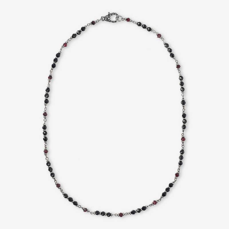 Collana con Pietre Naturali Spinello e Granato in Argento 925