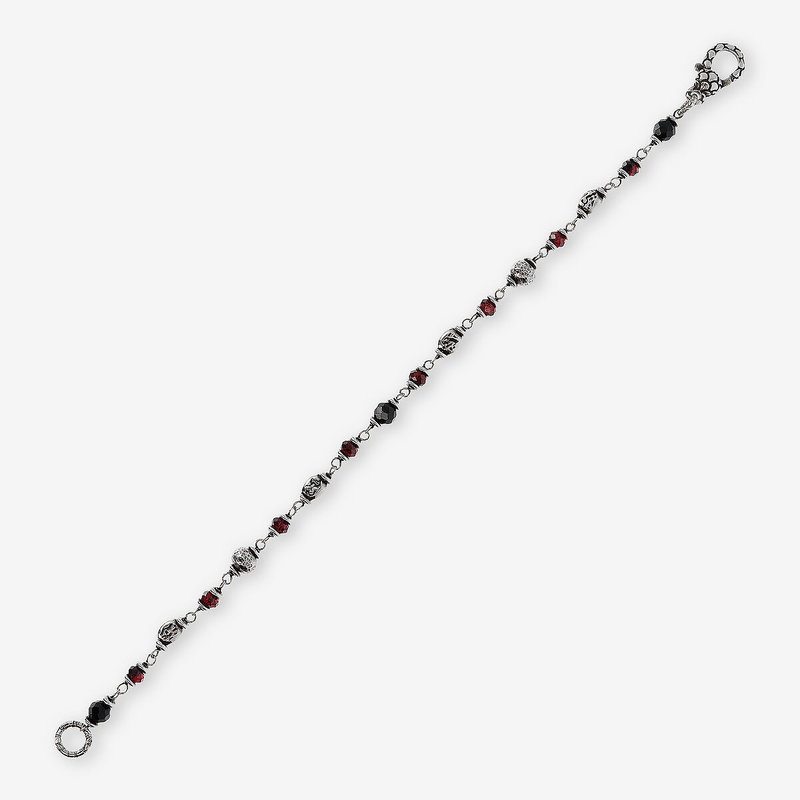 Bracelet with Silver Elements Spinel and Garnet