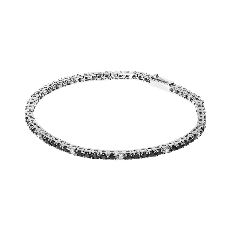 Two-tone Tennis Bracelet with Cubic Zirconia