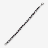 Bracelet with Mermaid Texture Rondelle and Spinel and Garnet Natural Stones