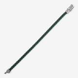 Bracciale Ecopelle ad Intreccio con Chiusura Texture in Argento 925