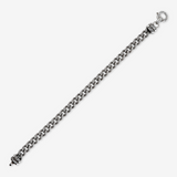 Bracciale con Catena Grumetta e Texture Rigata in Argento 925