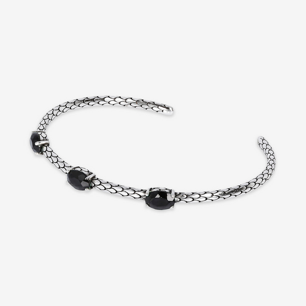 Bracciale Rigido Texture Sirena con Pietre Naturali in Argento 925