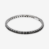 Bracciale Tennis in Argento 925 placcato Rodio con Spinelli Neri o Cubic Zirconia