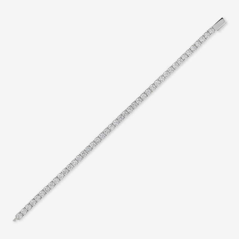 Bracciale Tennis in Argento 925 placcato Rodio con Spinelli Neri o Cubic Zirconia