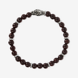 Bracciale Elastico con Pietre Naturali ed Elemento Testa Serpente in Argento 925
