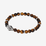 Bracciale Elastico con Pietre Naturali ed Elemento Testa Serpente in Argento 925