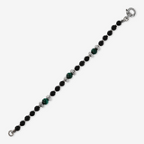 Bracciale con Rondelle Texture Sirena e Pietre Naturali Onice e Malachite in Argento 925