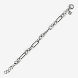 Bracciale con Catena a Maglie Alternate in Argento 925