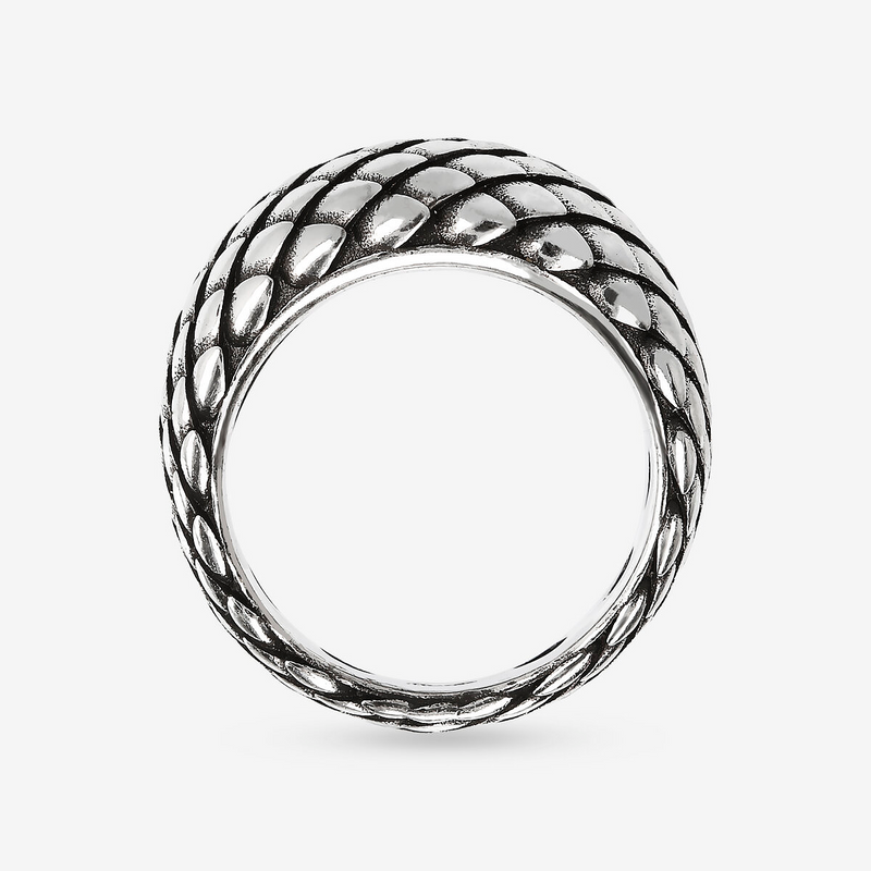 Anello a Fascia Texture Drago in Argento 925