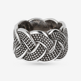 Anello a Fascia Texture Intrecciato in Argento 925