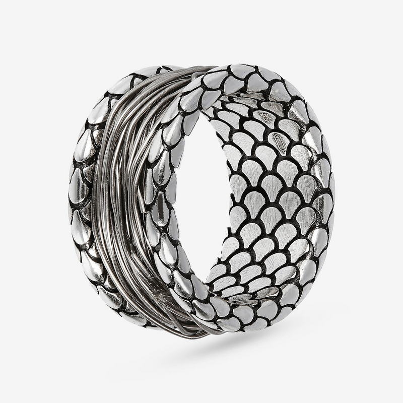 Anello a Fascia Multifilo Texture Sirena in Argento 925
