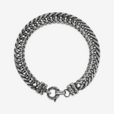 Bracciale in Argento 925 placcato Rodio con Maxi Catena Spiga