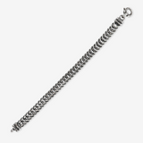 Bracciale in Argento 925 placcato Rodio con Maxi Catena Spiga