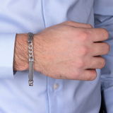 Bracciale con Catena Grumetta e Doppia Catena Spiga in Argento 925