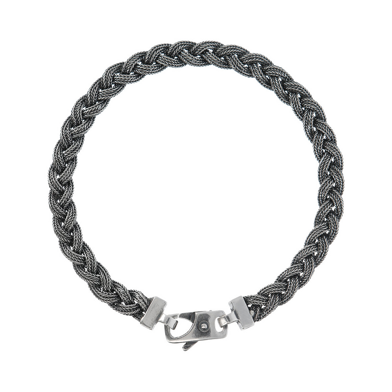 Bracciale con Catena Corda Intrecciata in Argento 925