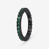 Anello Veretta in Argento 925 placcato Rutenio con Cubic Zirconia