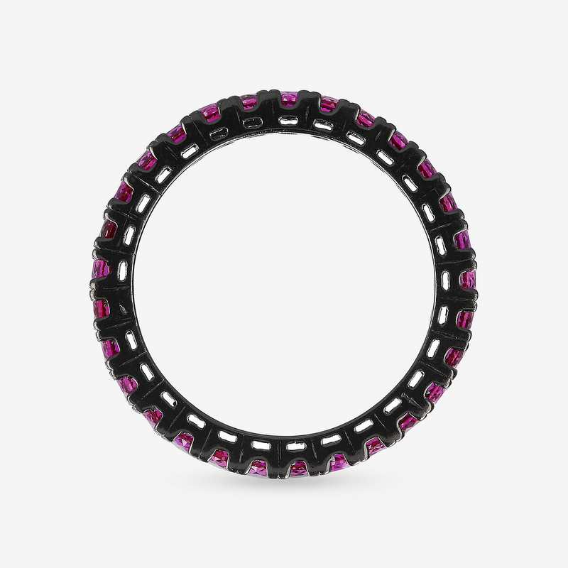 Anello Veretta in Argento 925 placcato Rutenio con Cubic Zirconia