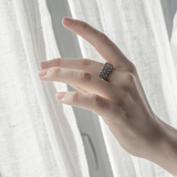 Anello a Fascia Texture Riccio di Mare in Argento 925