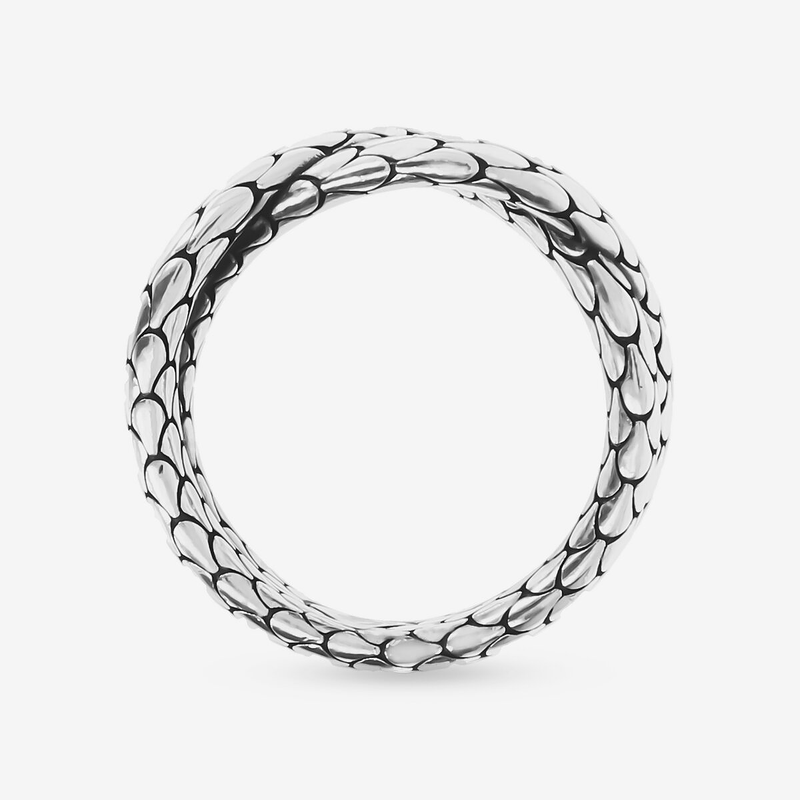 Anello a Fascia Intreccio Texture Sirena in Argento 925