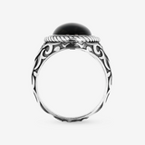 Tribal Chevalier Ring with Natural Stone