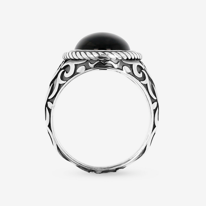 Tribal Chevalier Ring with Natural Stone