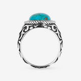 Tribal Chevalier Ring with Natural Stone