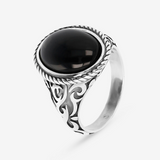 Tribal Chevalier Ring with Natural Stone