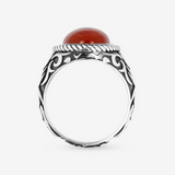 Tribal Chevalier Ring with Natural Stone