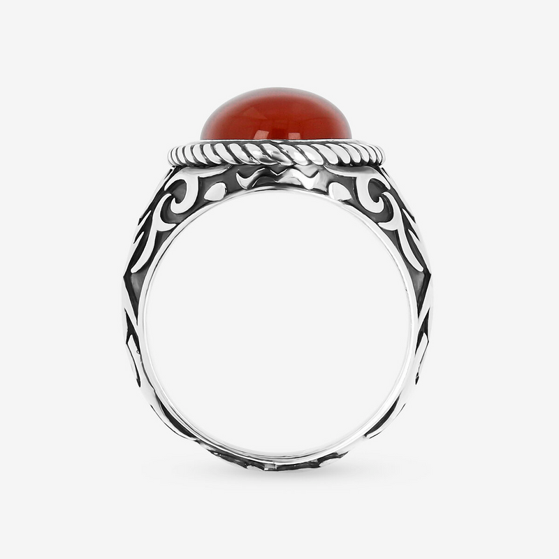 Tribal Chevalier Ring with Natural Stone