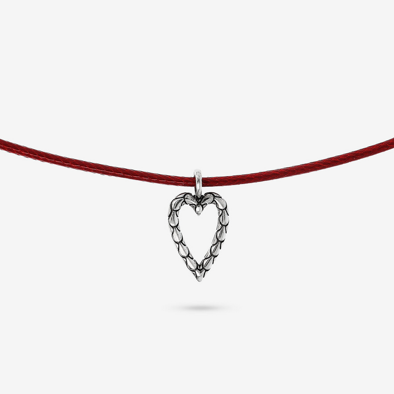 Collana con Cordino Cerato e Pendente Simbolo in Argento 925 placcato Rodio Texture Sirena