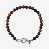 Bracciale con Sfere in Pietra Naturale Multicolore in Argento 925
