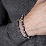 Bracciale con Pietre Naturali e Rondelle Texture Sirena in Argento 925