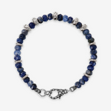 Bracciale con Pietre Naturali e Rondelle Texture Sirena in Argento 925