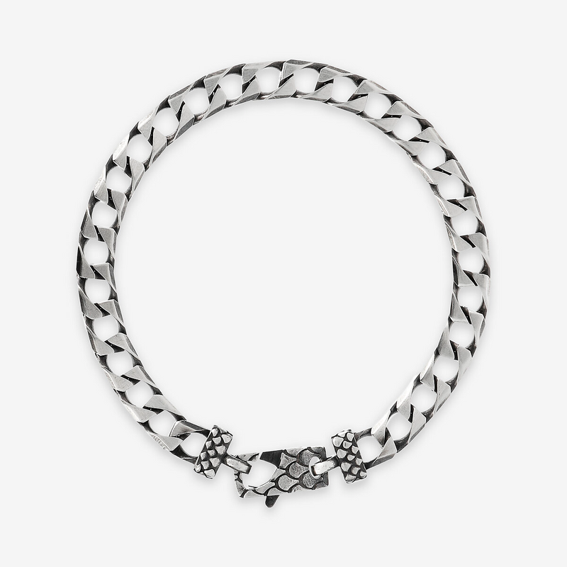 Bracciale con Catena Grumetta Squadrata in Argento 925