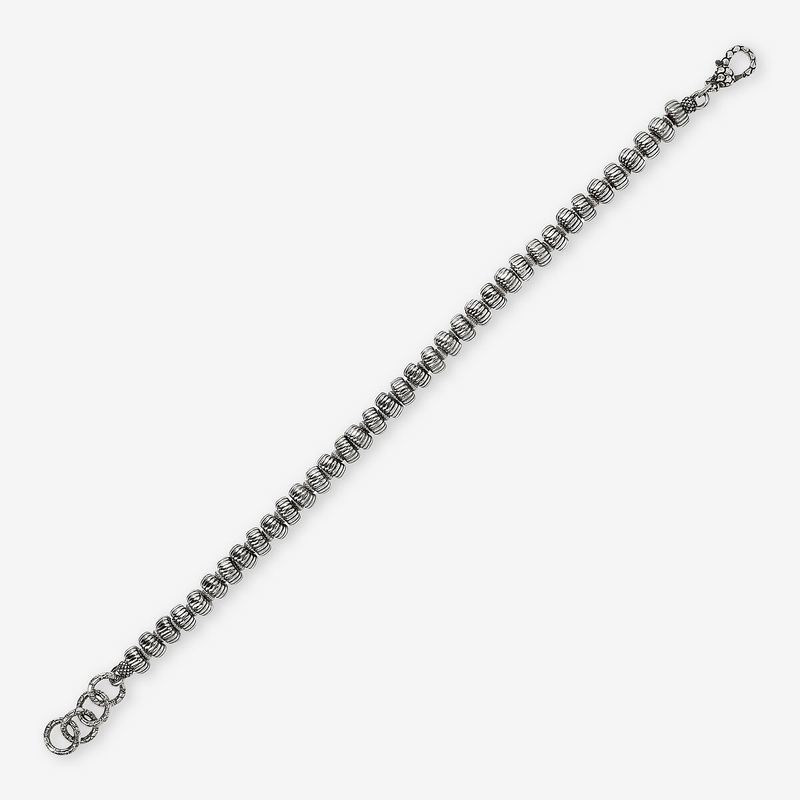 Bracciale con Rondelle Texture Rigata in Argento 925