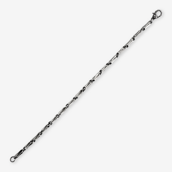 Bracciale con Catena Design Bambù in Argento 925