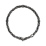 Bracelet with Texture Links and Black Spinel
