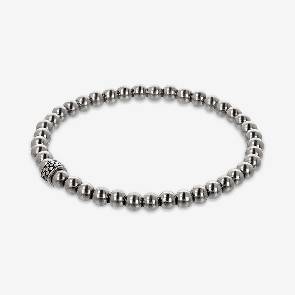 Bracciale Elastico con Pepite e Rondella Texture Sirena in Argento 925