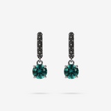 Sea Urchin Texture Hoop Earrings with Natural Stone Pendant