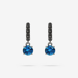 Sea Urchin Texture Hoop Earrings with Natural Stone Pendant