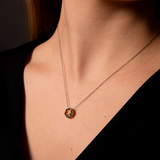 Necklace with Light Point in Natural Stone and Sea Urchin Texture