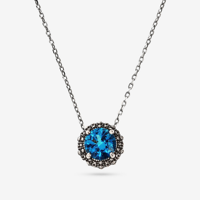 Necklace with Light Point in Natural Stone and Sea Urchin Texture