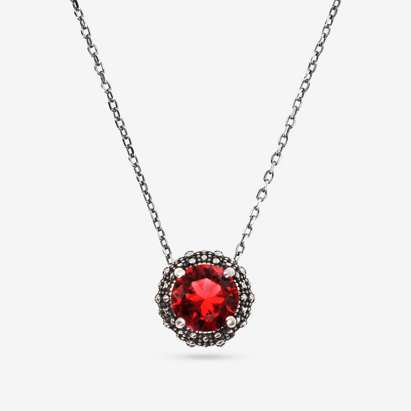 Necklace with Light Point in Natural Stone and Sea Urchin Texture