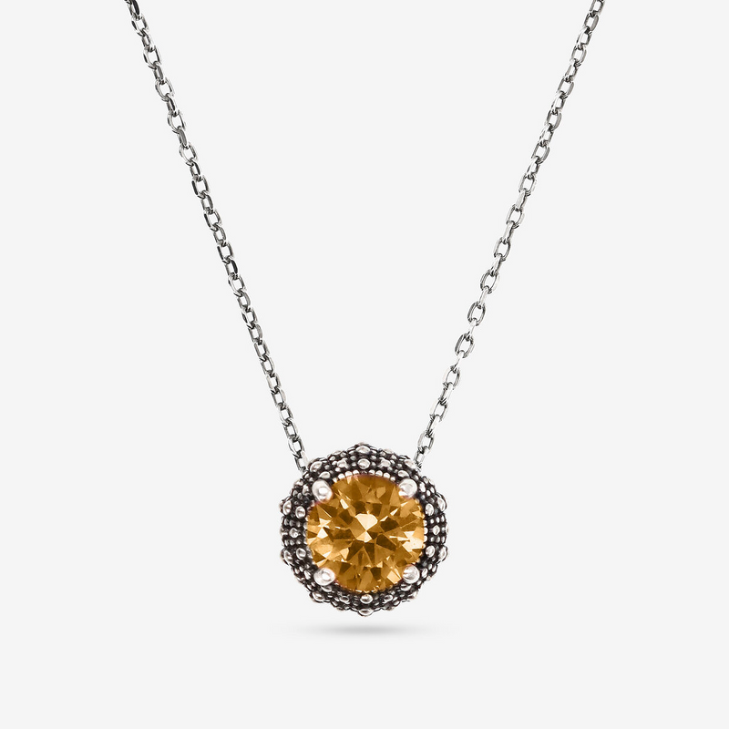 Necklace with Light Point in Natural Stone and Sea Urchin Texture
